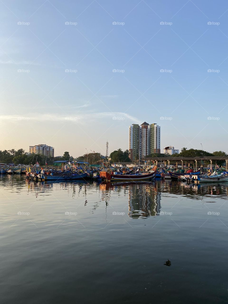 Fish boats are really good feeling, when they are floating on the river.