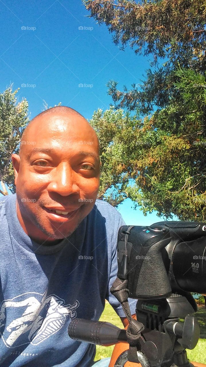 taking pictures at river