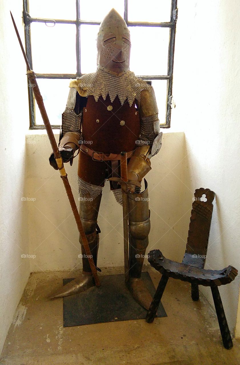 Knight Armor in Castle of Sirck Les Bains -  Lorraine - France