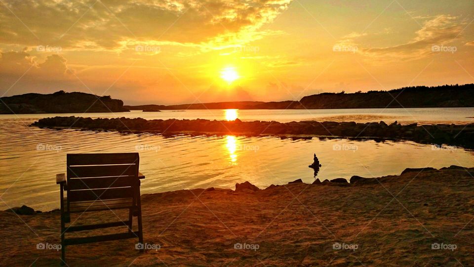 Chair in sunset