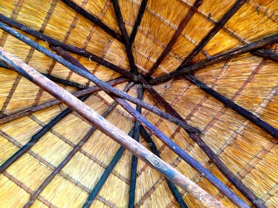 Low angle view of thatched roof