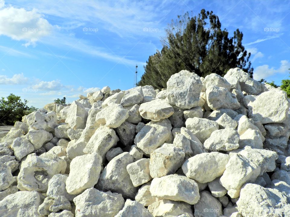 Rocks against the beautiful  sky