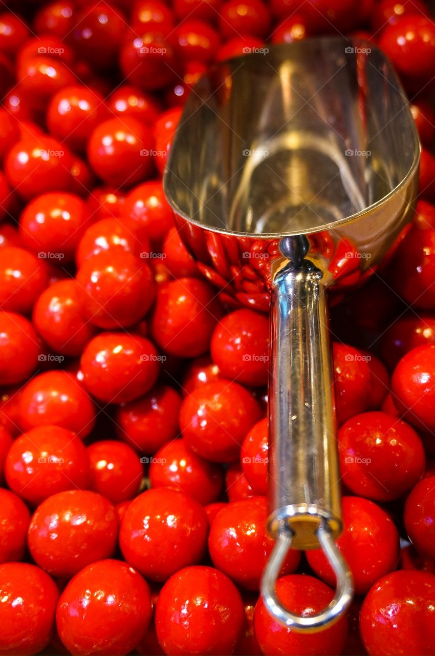 Red colour chocolate balls