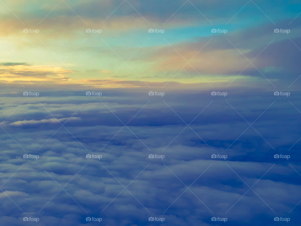 cloud overcast view from airplane