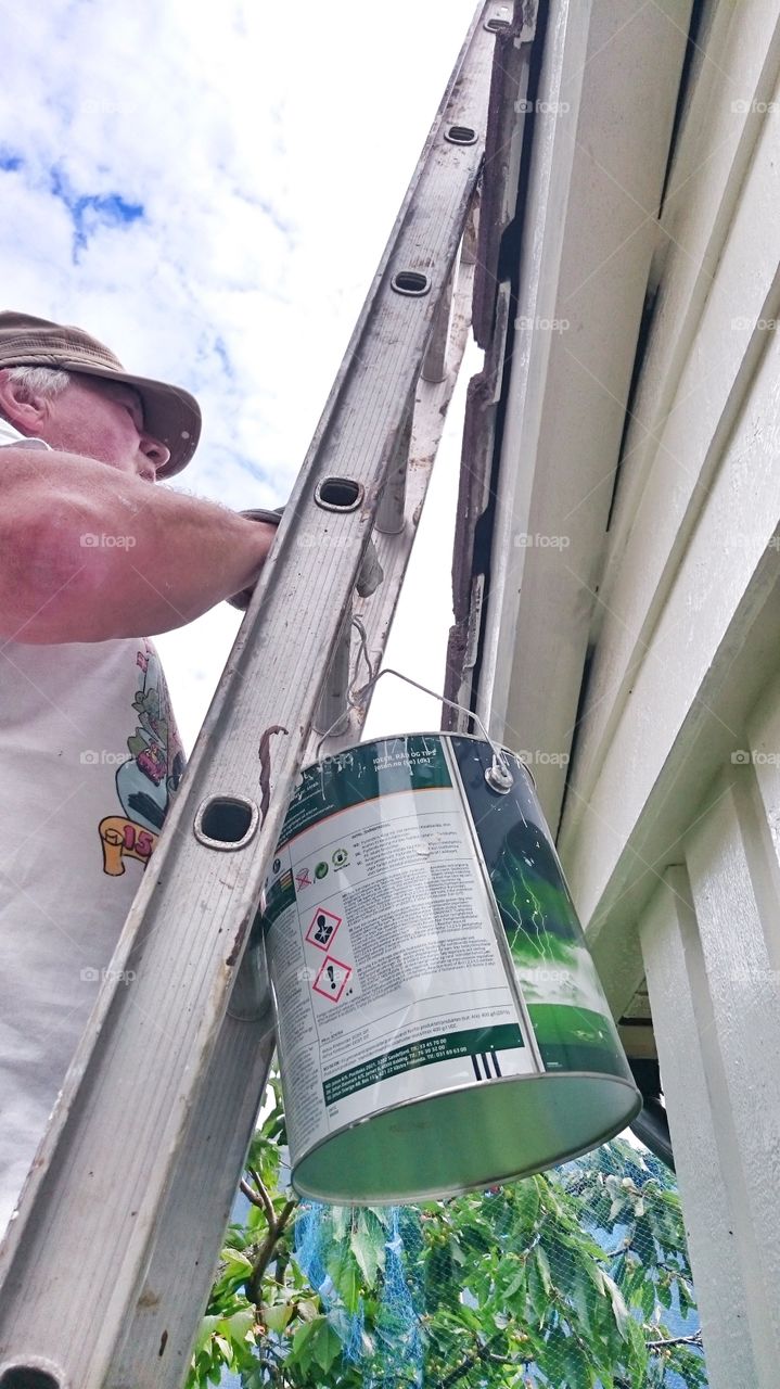 Painting the house exterior