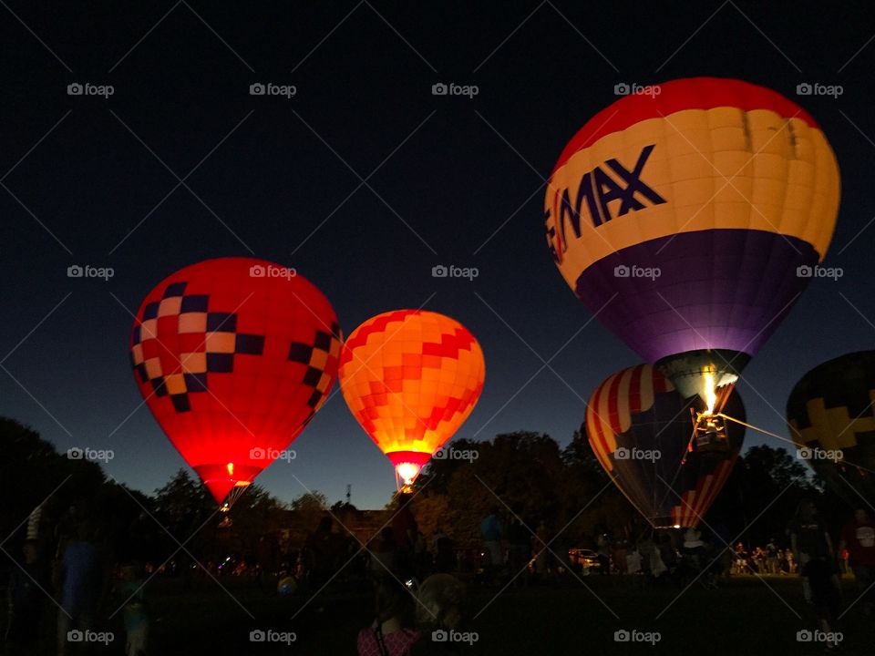 Balloon Glow at the 2016 Arkansas State Hot Air Balloon Championship, Harrison, Arkansas