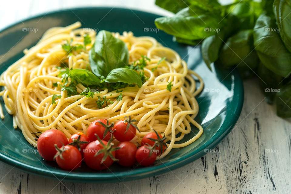 pasta with fresh herbs and tomatoes