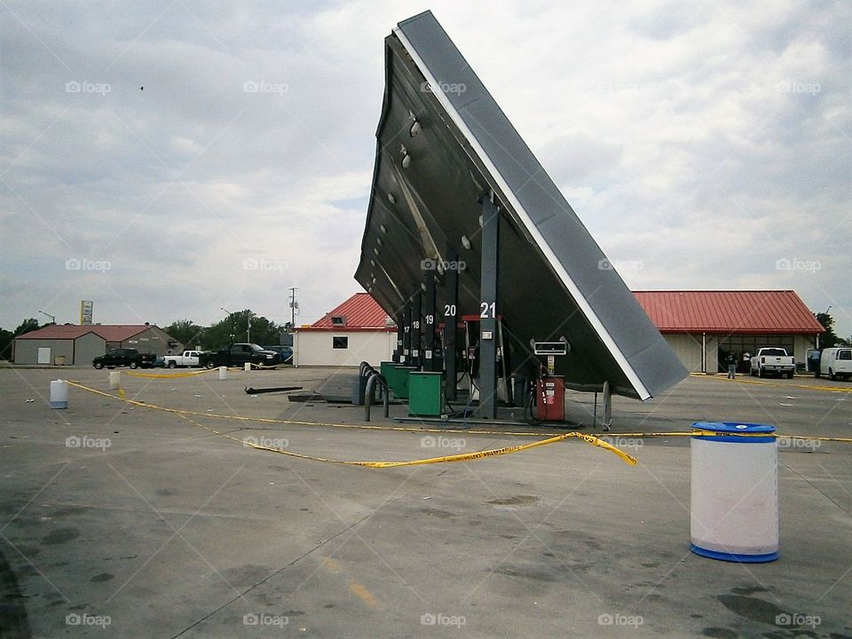 storm damaged awning