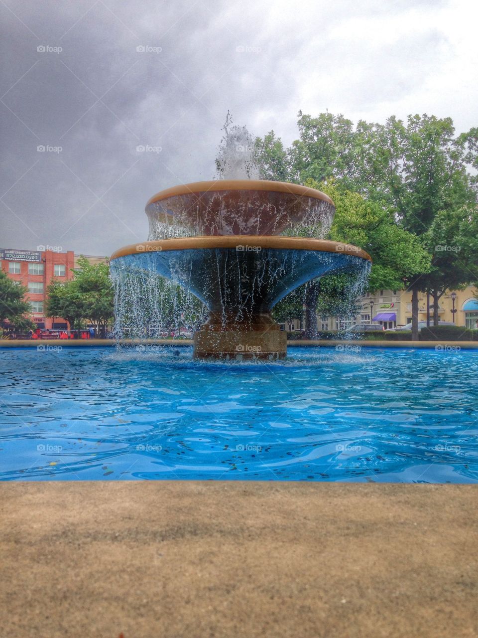 Fountain of peace. Fountain in a shopping center