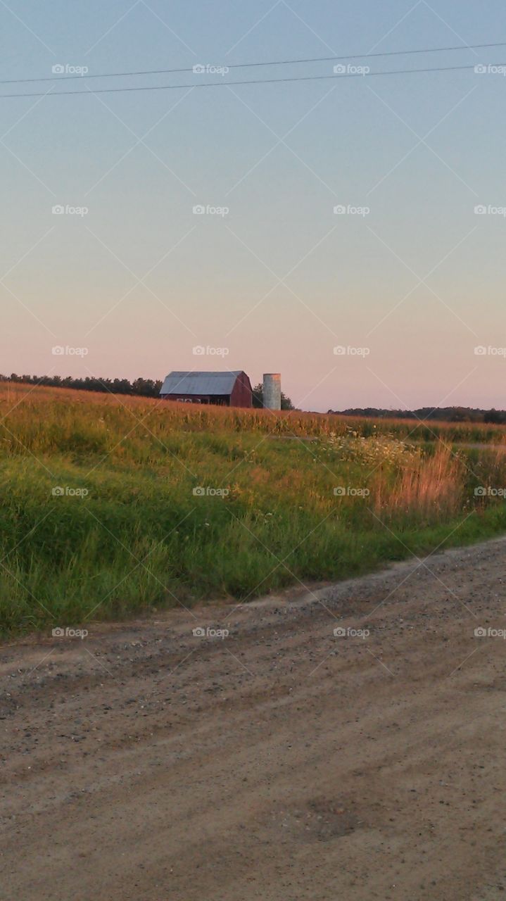 Landscape, Agriculture, Farm, No Person, Sunset