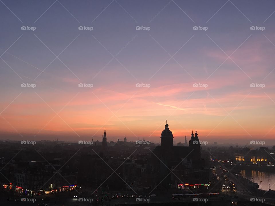 View from the roof of the Hilton, Amsterdam in the SkyLounge bar!! 