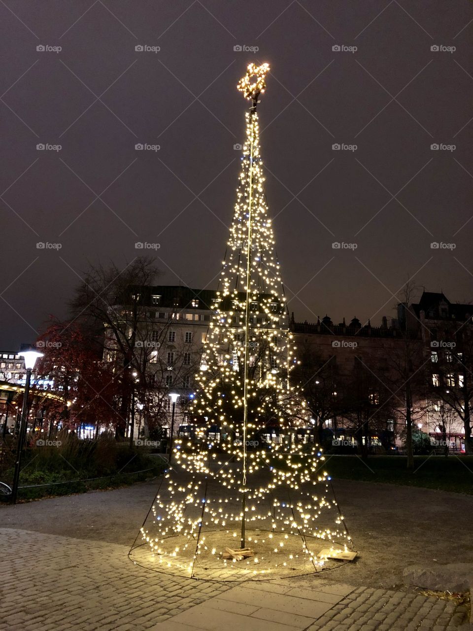 A inspiring view of a lit Christmas tree, perfect for the season.
