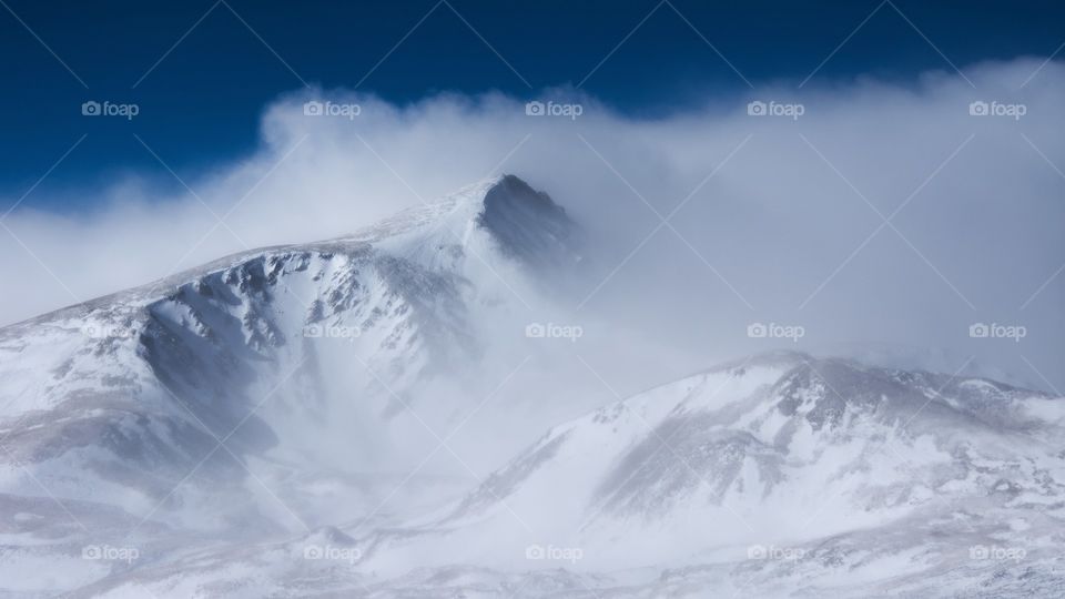 View of snowcapped mountain in winter at colorado