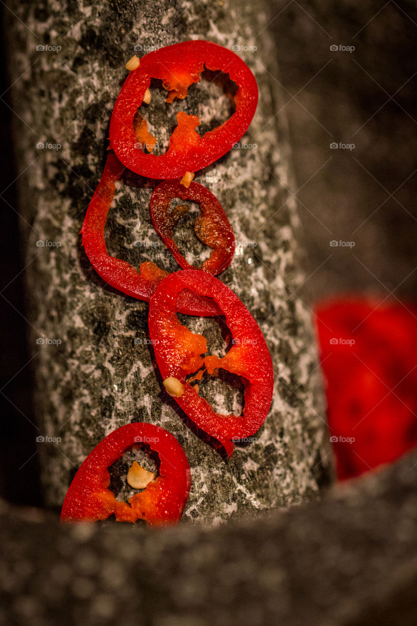 Red chili pepper with the macro lens 