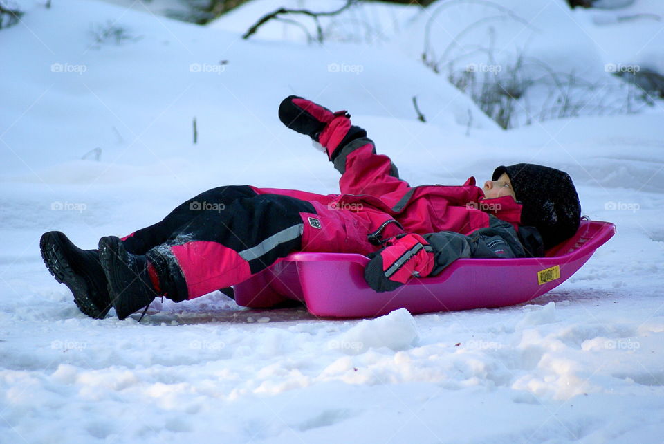 Girl in her sled