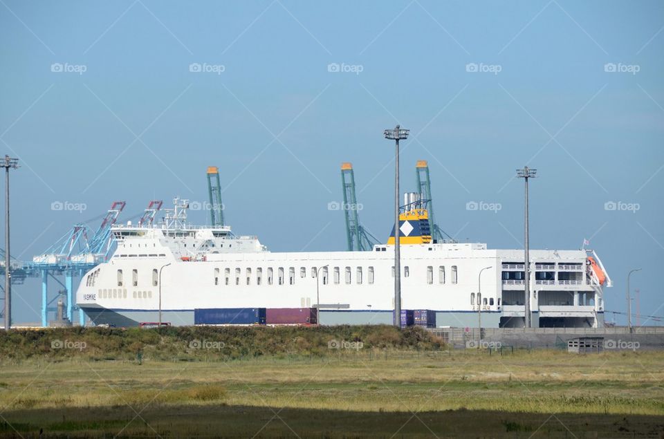 A ship at the quay of Zeebrugge