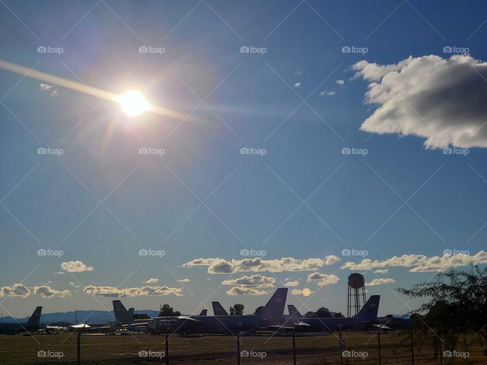 planes in air force base graveyard, Davis Monthan base