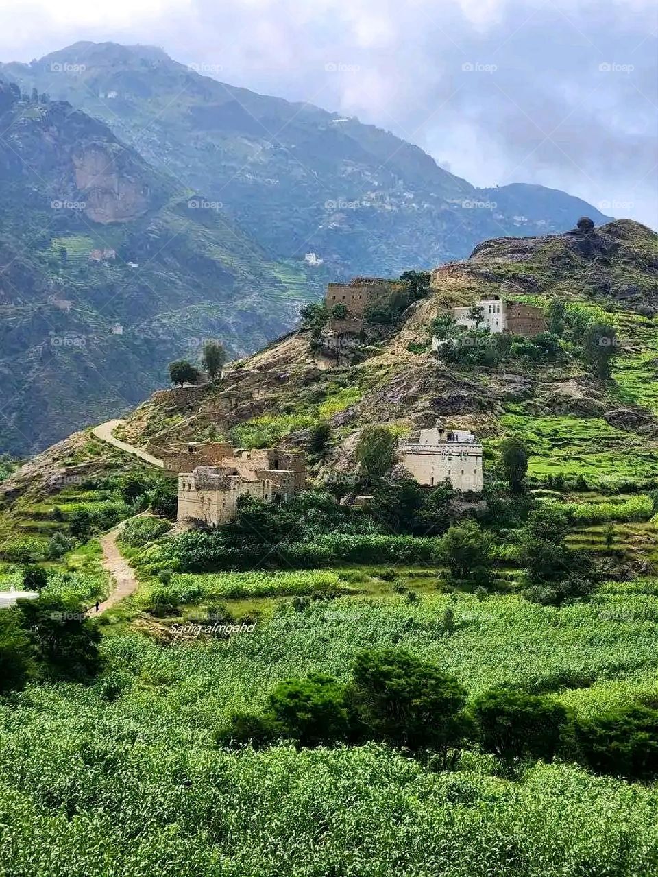 Glory be to God, the magnificent and picturesque view and the natural green trees are a view that is nothing more wonderful than it