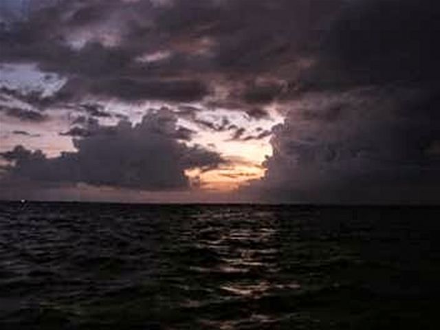 Early morning storm clouds over the Gulf of Mexico