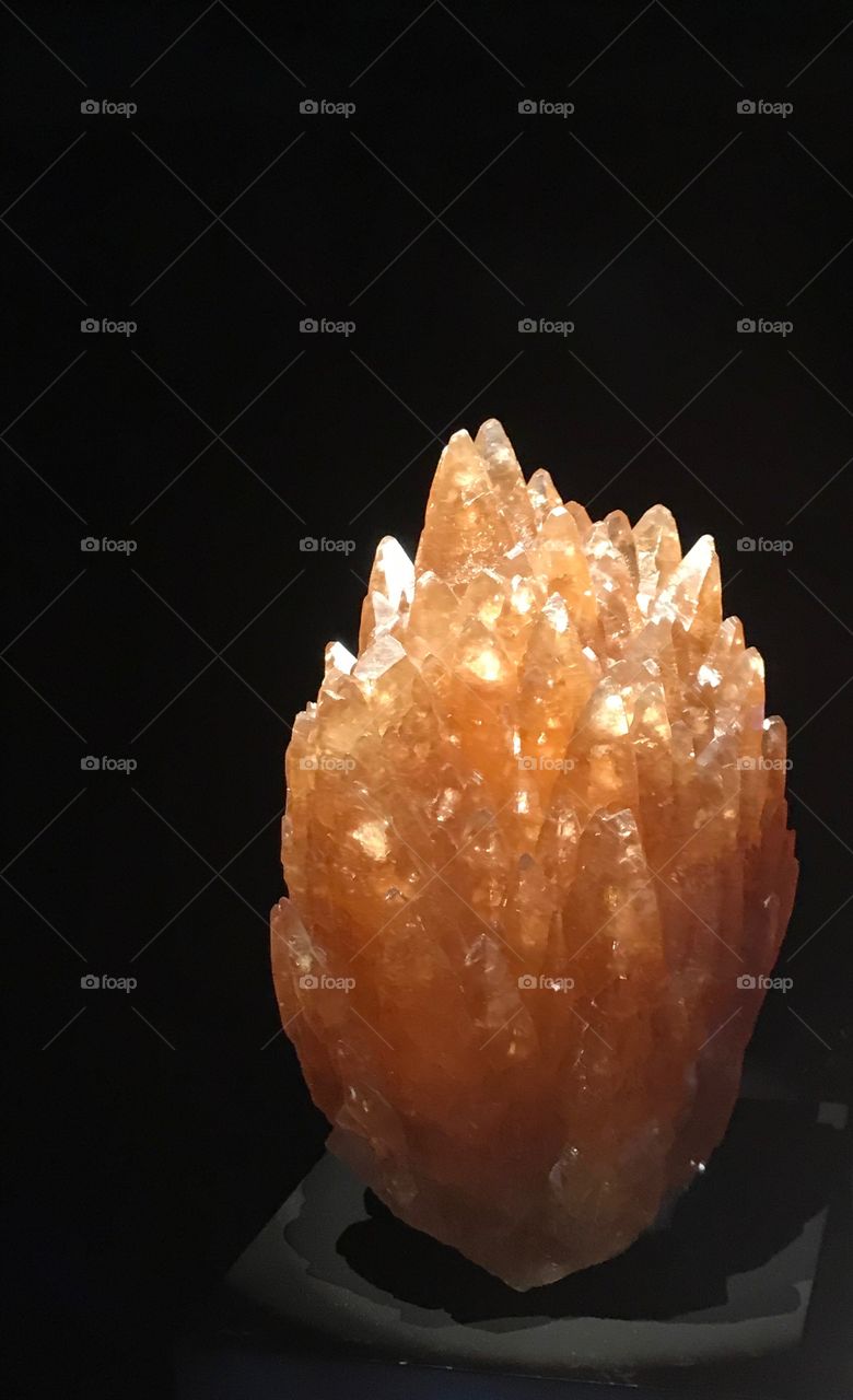 Orange calcite cluster