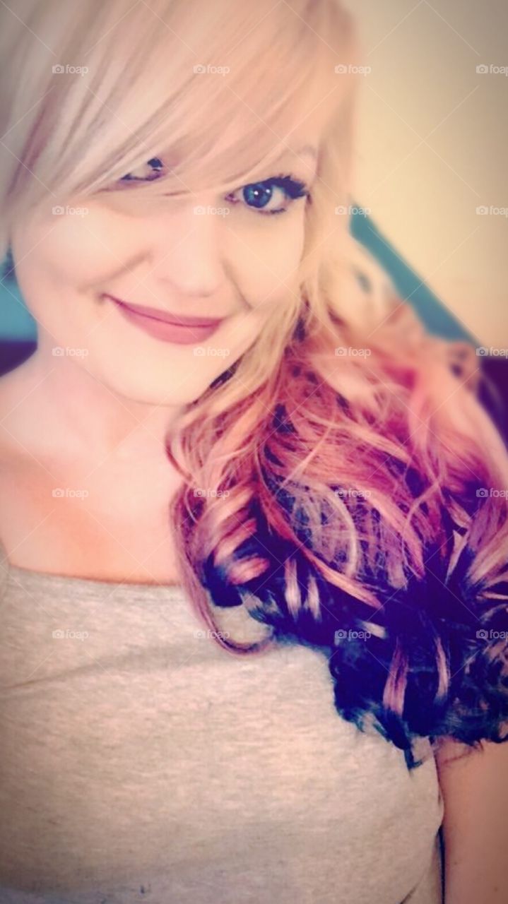 Pink to purple hair