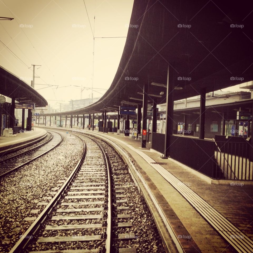 Empty train station