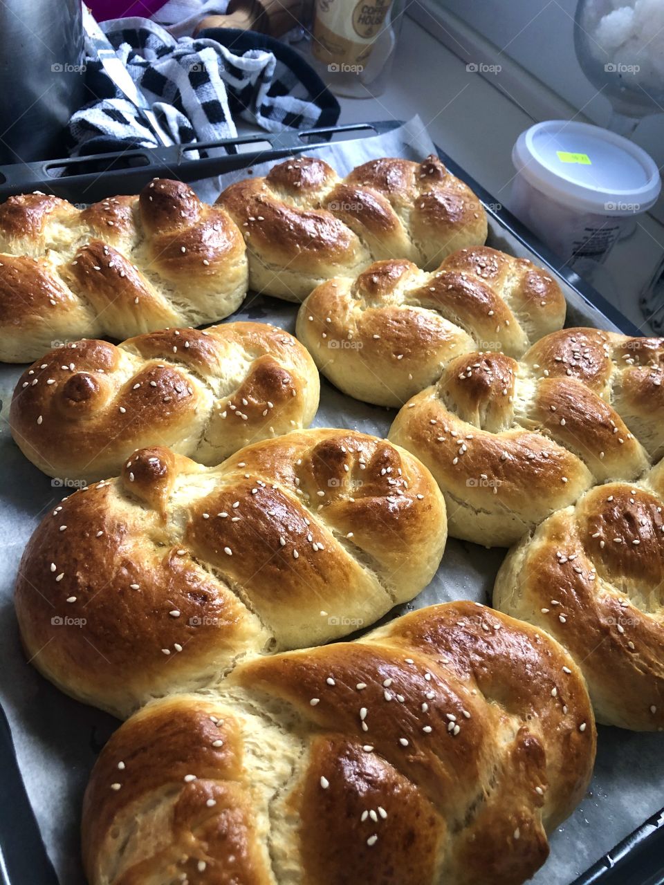 Hallah bread is ready and looking delicious 😋
