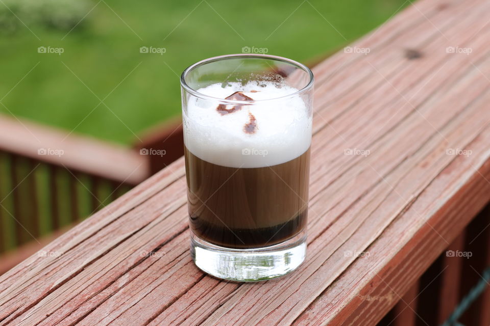 Coffee on wooden table