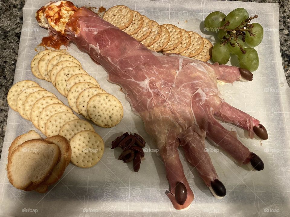Spooky charcuterie board