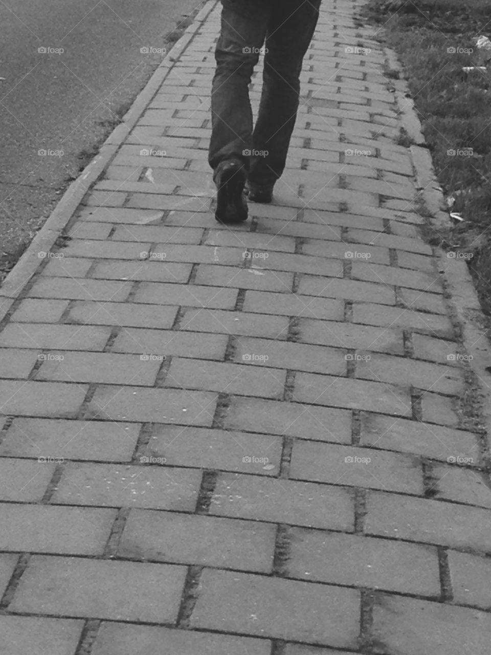 À man walking on the street