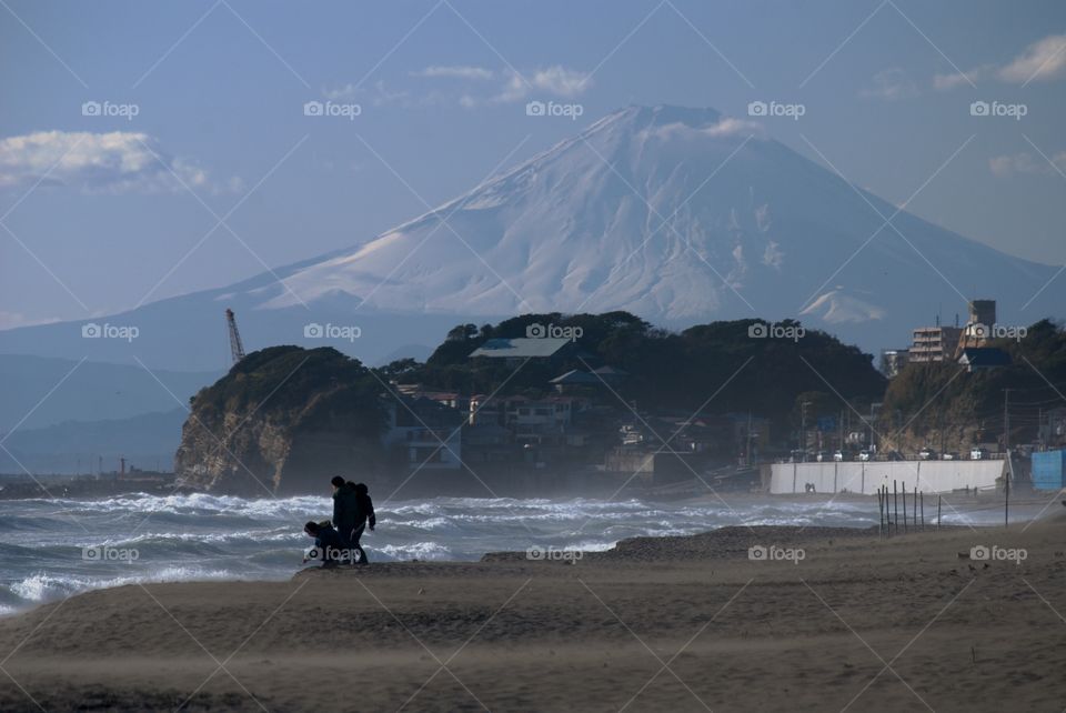 Mount Fuji from Kamakura beach