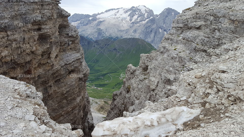 Scenic view of rocky mountains