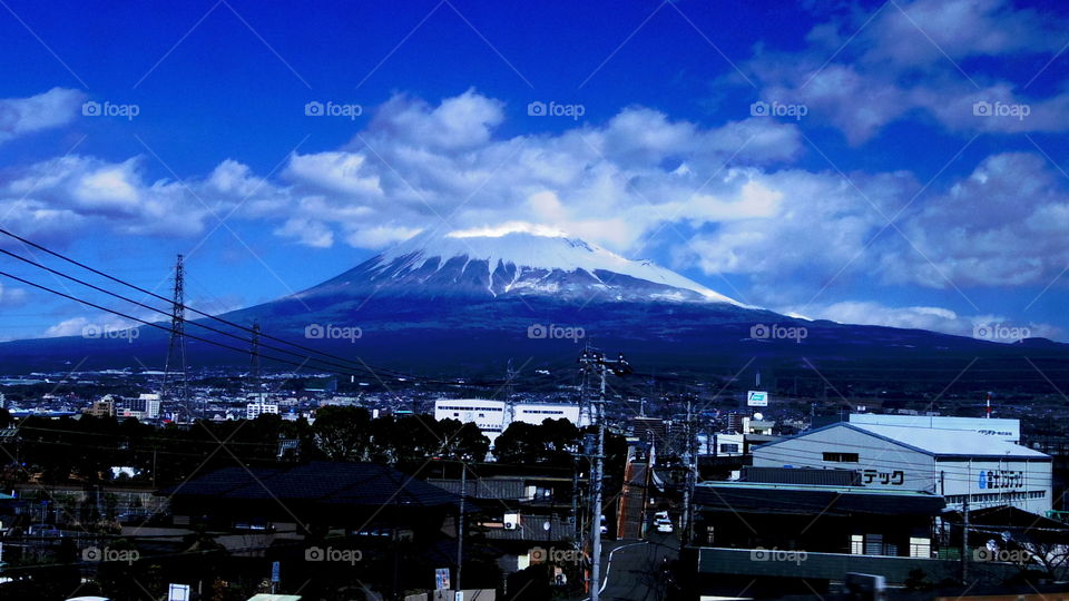 fujisan. from shinkansen,I saw fujisan covered with snow and cloud.