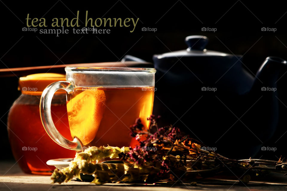 tea and honey background
