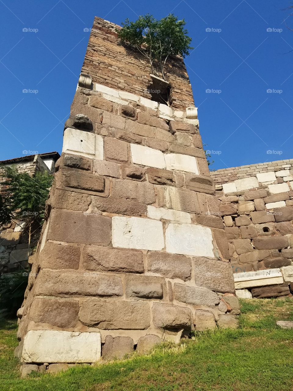 a column of Ankara castle in Turkey