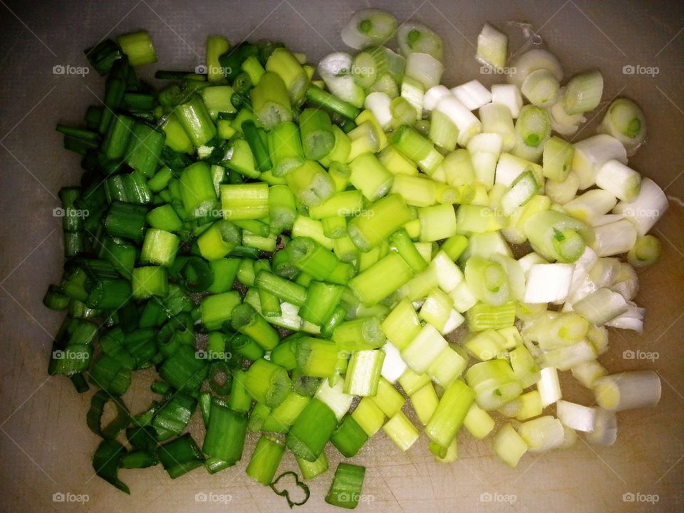 cut spring onions