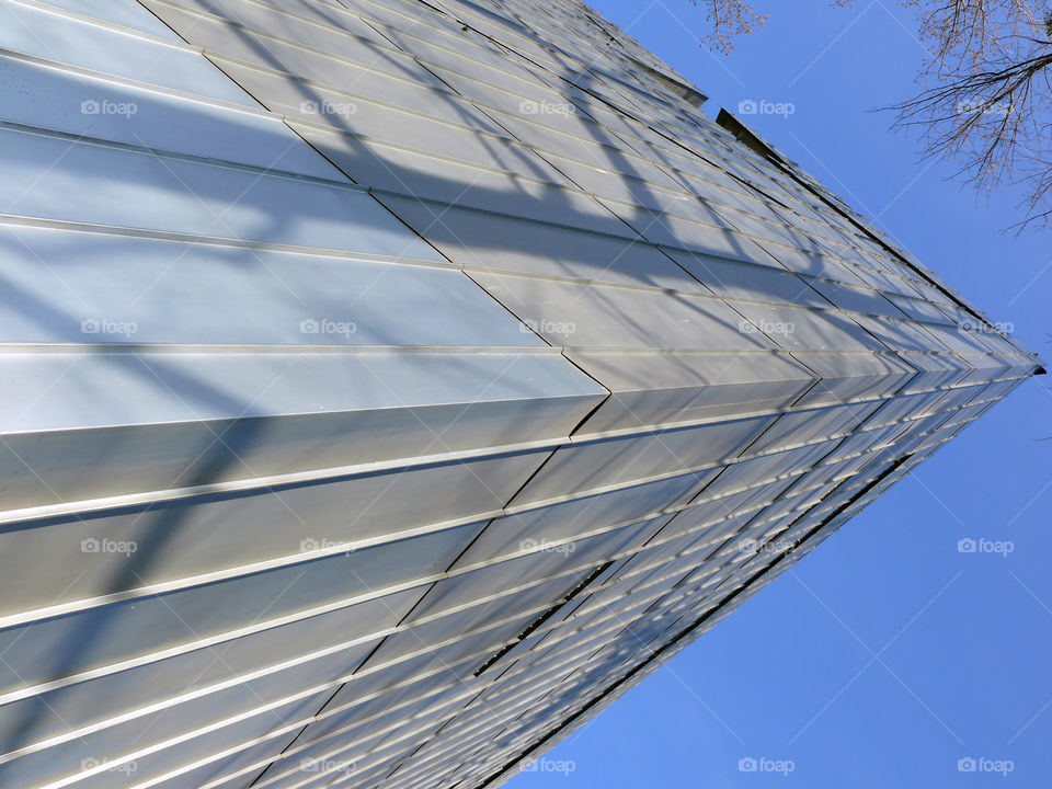 Low angle view of building exterior against sky in Berlin, Germany.