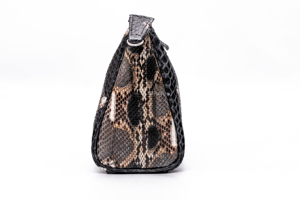 Handmade python leather bag.