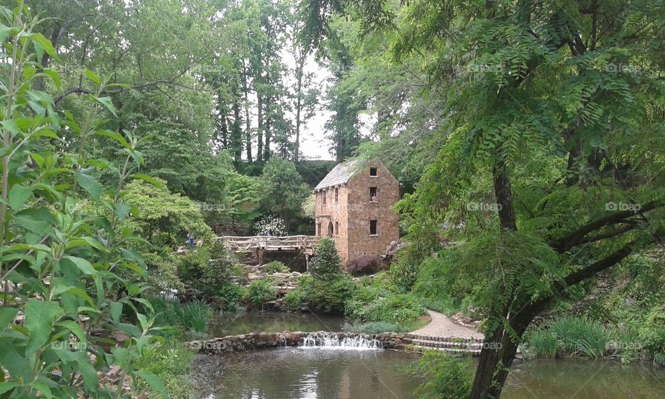 Woodland Hideaway. Old Mill in Little Rock Arkansas and the beautiful mature forest surrounding it.