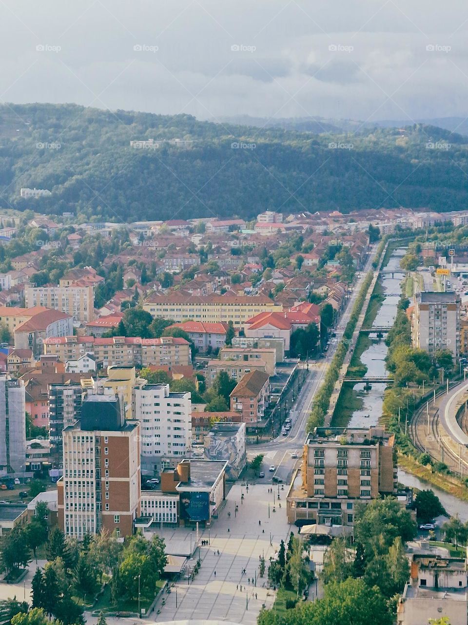 the city of Resita seen from above