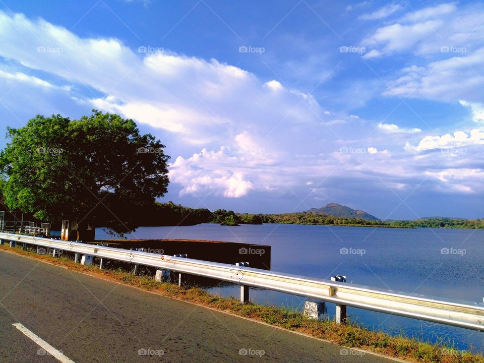 road and lake