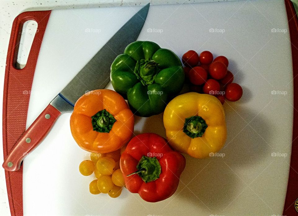 Veggies ready to be sliced and diced for appetizers.