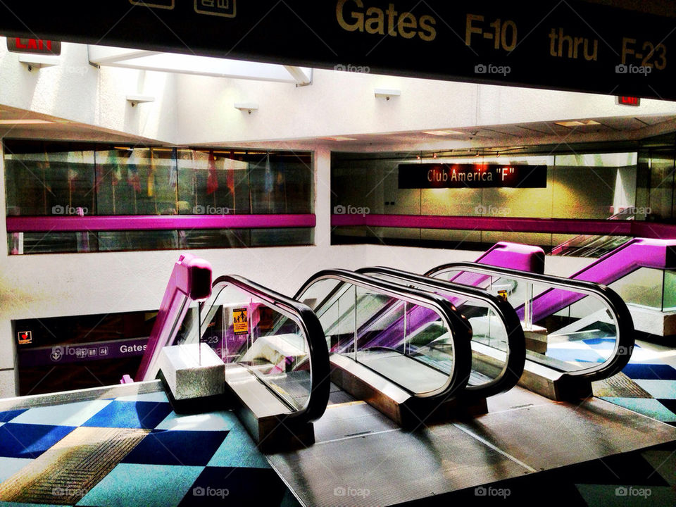 ESCALATORS AT MIAMI INTERNATIONAL AIRPORT