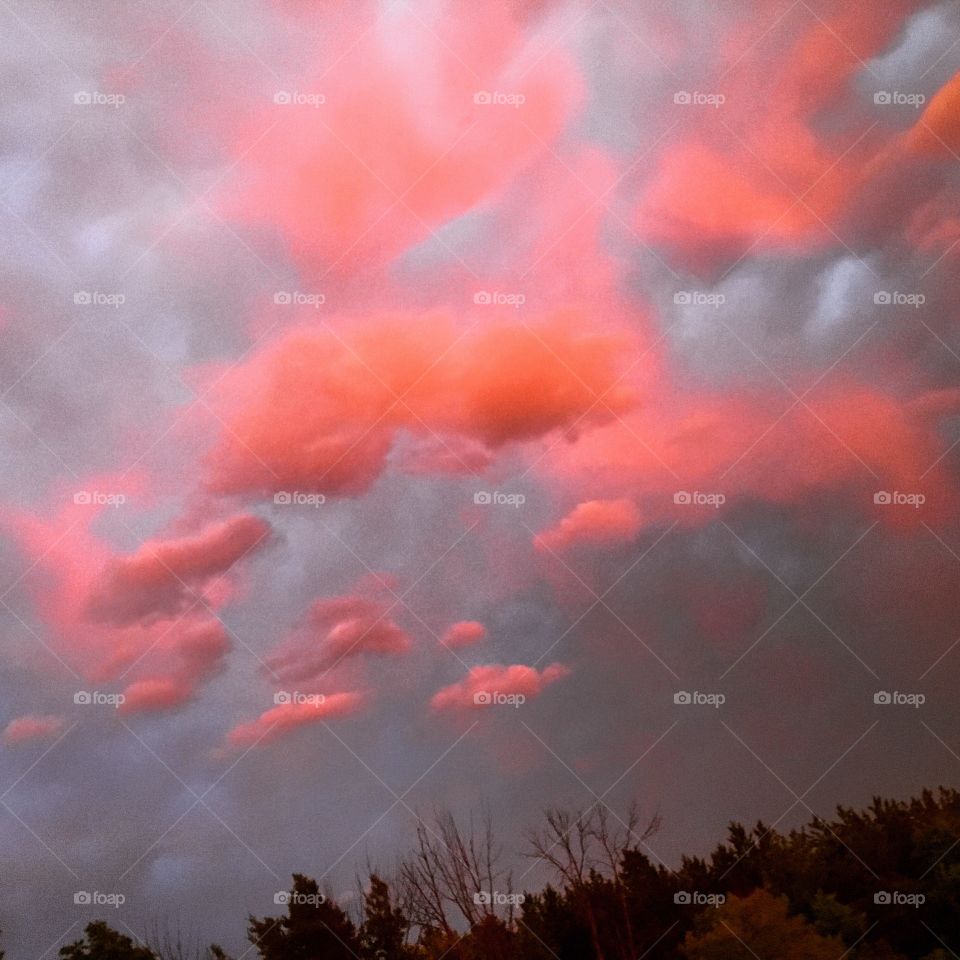 Red clouds after a storm 