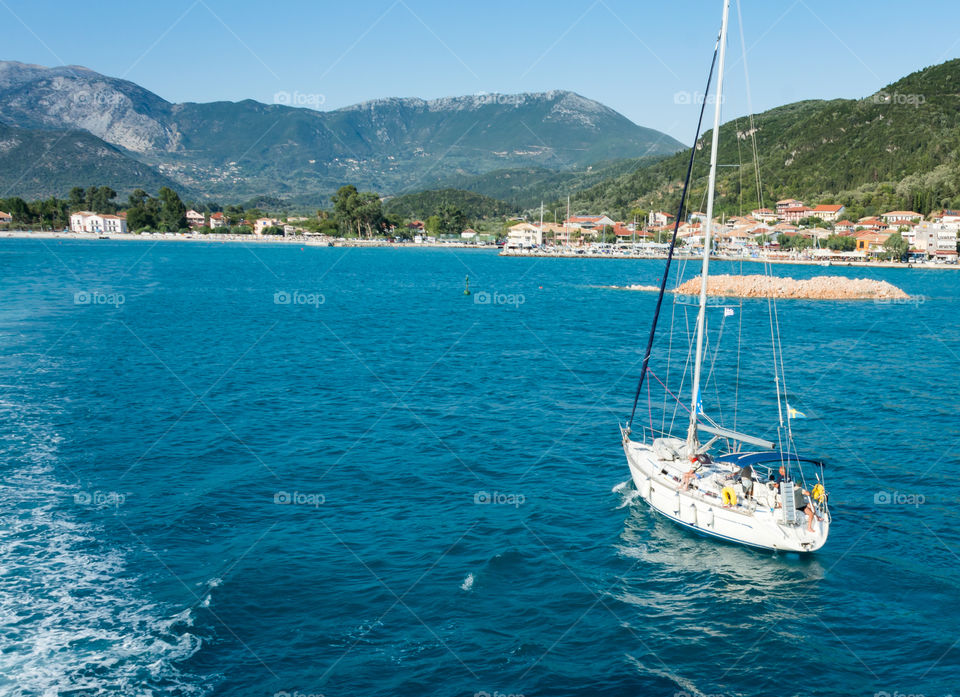 Boat at lefkada bay