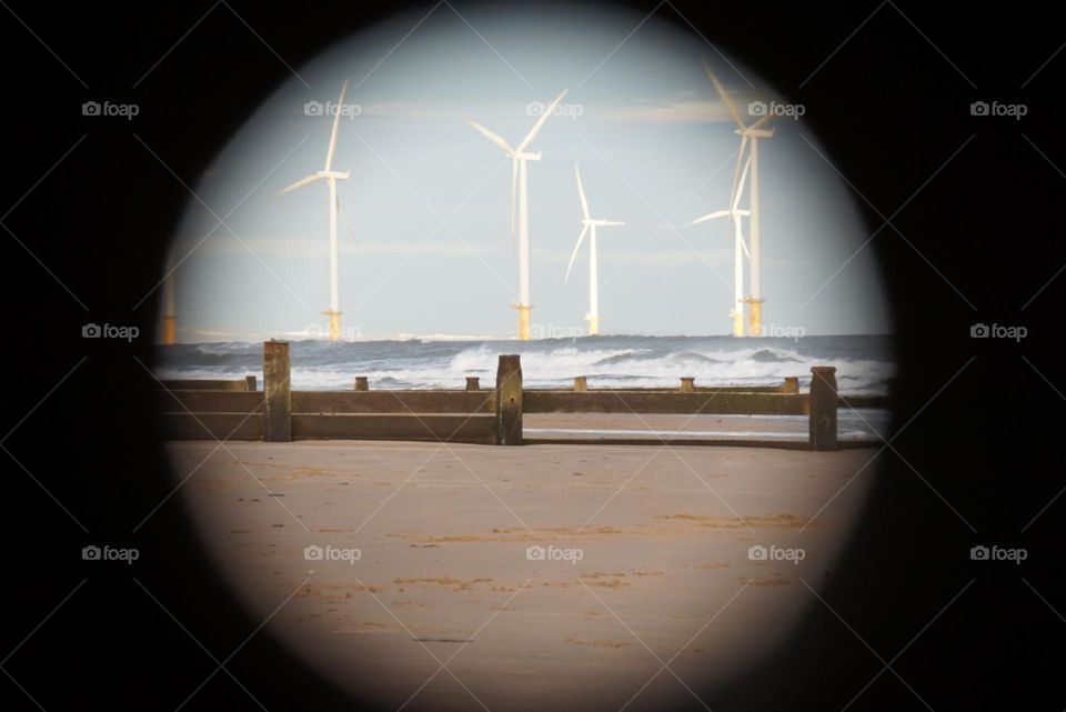 taken through a hole in the wood