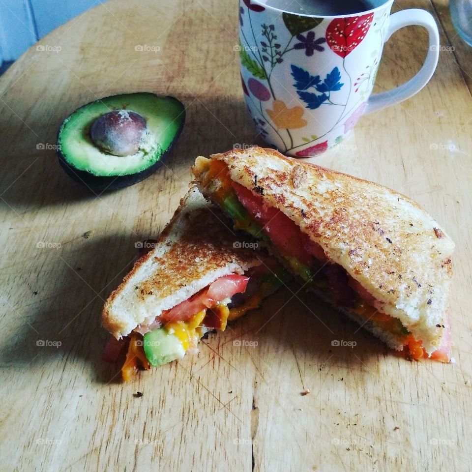 grilled cheese with tomato and avocado