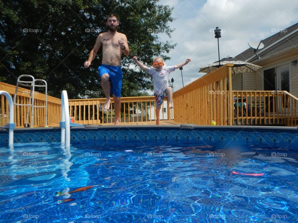 Daddy son pool jumpers 