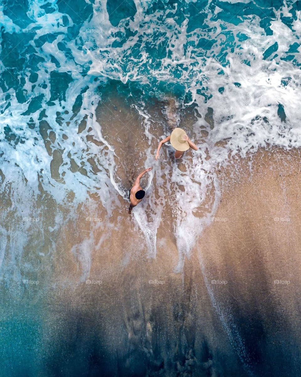 romantic moment on the beach