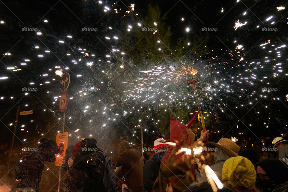 Correfoc de les Festes de Gracia. Barcelona. 